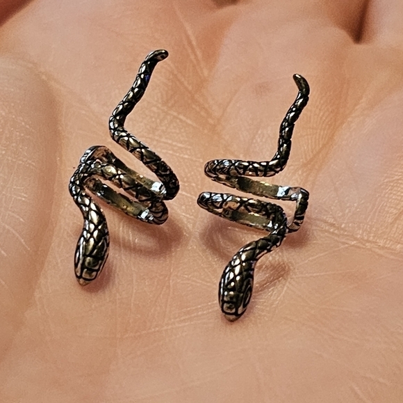 Snake Ear Cuffs Sterling Silver. 925 Stamped - Picture 1 of 3